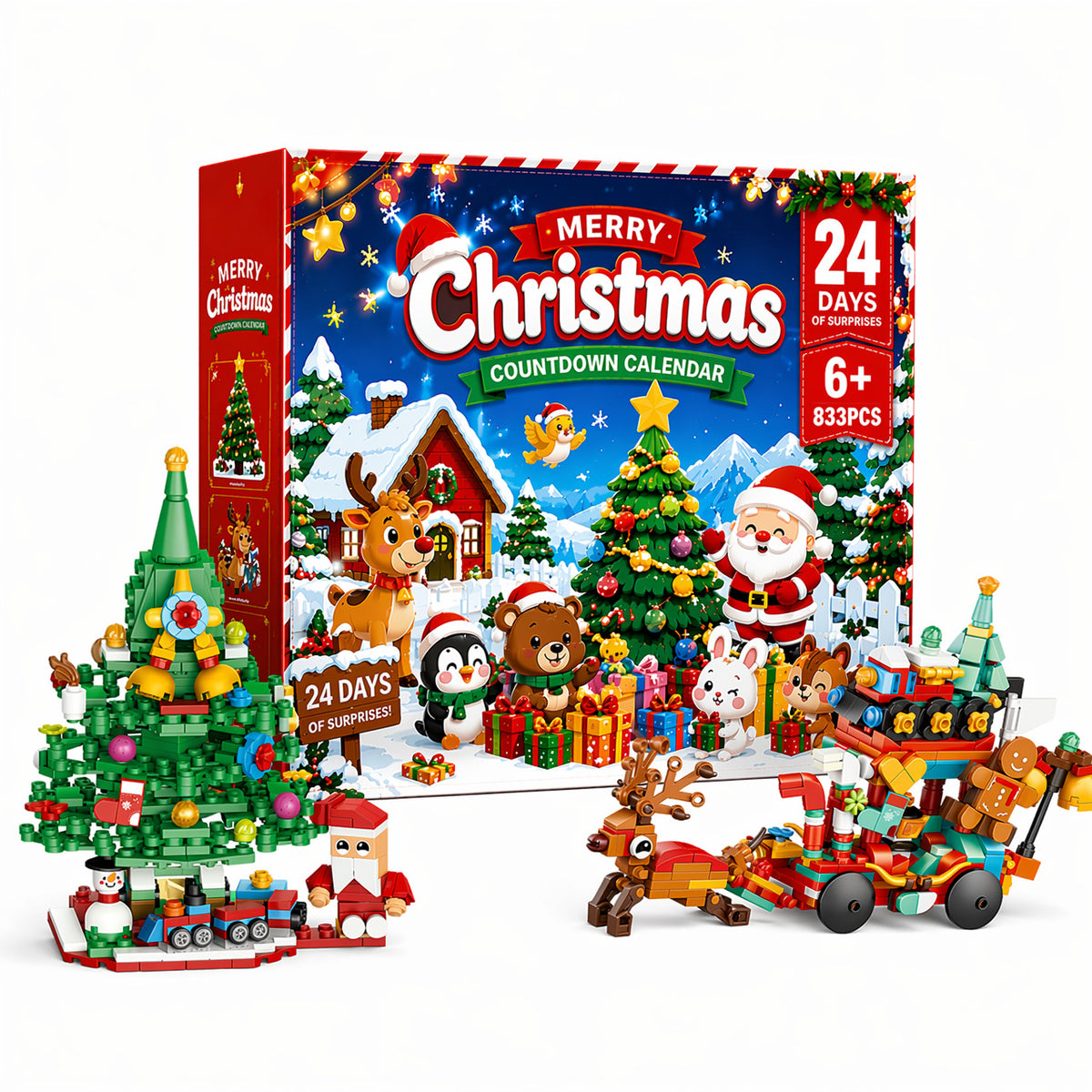 Christmas Village Deluxe Advent Calendar Building Blocks – 24-Day Surprise Countdown