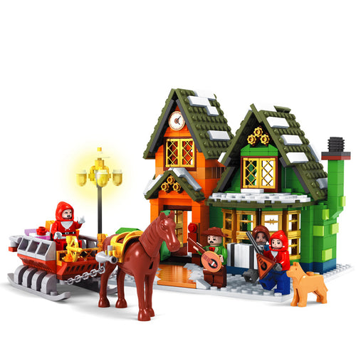 Christmas Post Office Building Blocks Set – Holiday Village Brick Toy